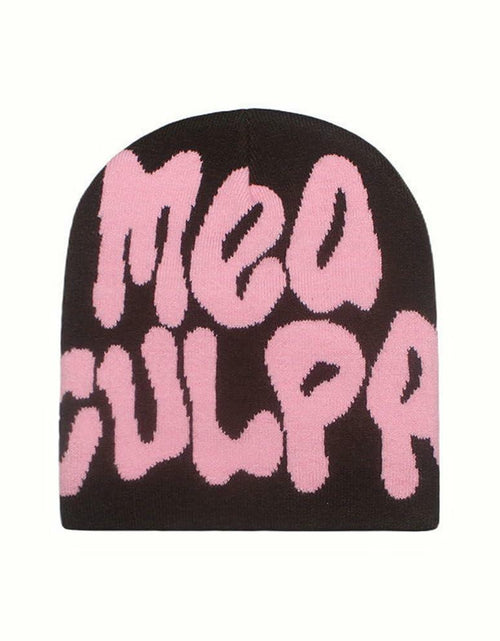 Load image into Gallery viewer, YUERFEILA Women Graphic Skull Beanie Warm Winter Hat Acrylic Spider-White&amp;Black
