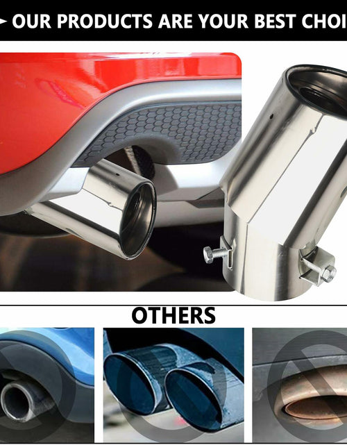 Load image into Gallery viewer, IHOTDER Stainless Steel Car Exhaust Tip 5.5'' Length Bolt-On Bright Silver
