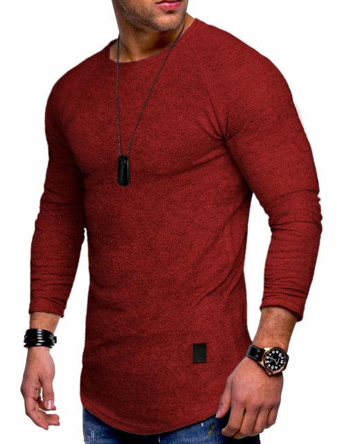 Load image into Gallery viewer, Comdecevis Muscle Slim Long Sleeve T Shirt Men Gym Athletic Red Size L
