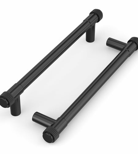 homdiy 10 Pack Matte Black Cabinet Handles 5 Inch Hole Center Zinc Alloy