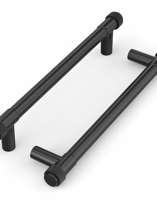 Load image into Gallery viewer, homdiy 10 Pack Matte Black Cabinet Handles 5 Inch Hole Center Zinc Alloy
