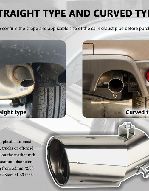 Load image into Gallery viewer, IHOTDER Stainless Steel Car Exhaust Tip 5.5'' Length Bolt-On Bright Silver
