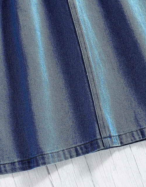 Load image into Gallery viewer, COZYEASE Girls Paperbag High Waist A Line Denim Skirt Dark Wash Size 11-12Y
