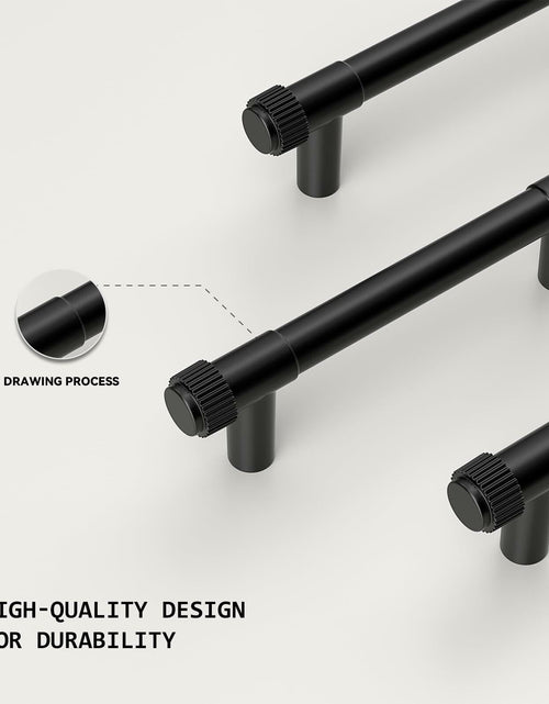 Load image into Gallery viewer, homdiy 10 Pack Matte Black Cabinet Handles 5 Inch Hole Center Zinc Alloy
