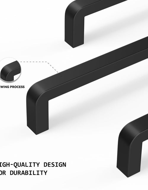 Load image into Gallery viewer, homdiy 25Pack 5in Black Stainless Steel Cabinet Handles Modern Drawer Pulls
