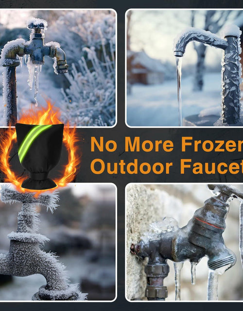 Load image into Gallery viewer, Outdoor Faucet Cover Thickened Waterproof Freeze Protection 8.4x6.8in Black 12pc

