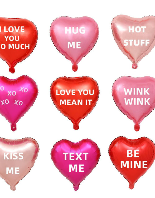 Load image into Gallery viewer, Heart Balloons 18" Foil Mylar Love Balloons Hot Pink Macaron Pink 24 Pcs
