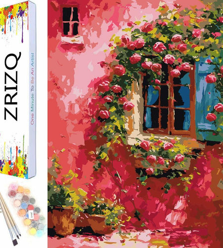 ZRIZQ Paint by Number Kit 12x16 Canvas Butterfly Rose Colorful Box