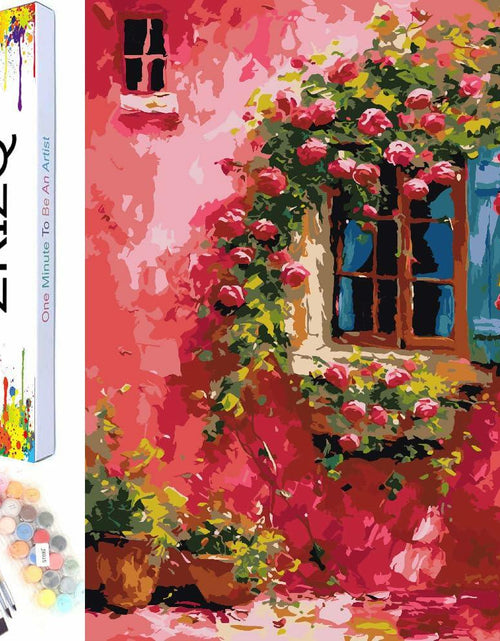 Load image into Gallery viewer, ZRIZQ Paint by Number Kit 12x16 Canvas Butterfly Rose Colorful Box

