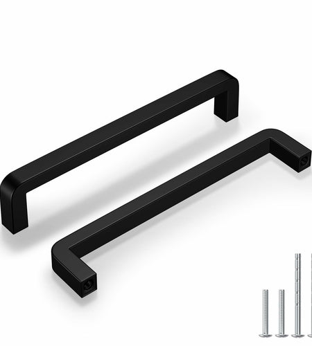 homdiy 25Pack 5in Black Stainless Steel Cabinet Handles Modern Drawer Pulls
