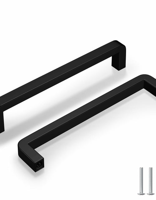 Load image into Gallery viewer, homdiy 25Pack 5in Black Stainless Steel Cabinet Handles Modern Drawer Pulls
