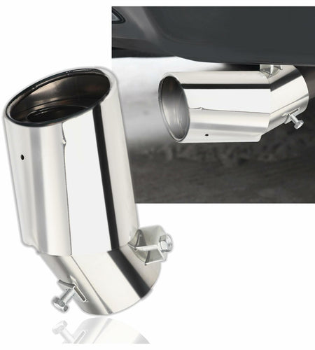 IHOTDER Stainless Steel Car Exhaust Tip 5.5'' Length Bolt-On Bright Silver