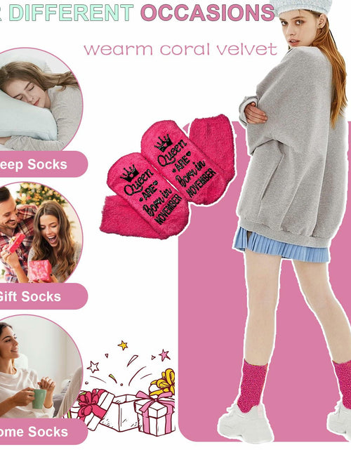 Load image into Gallery viewer, Ao Yee ZGL Queen ARE Born in August Women Socks Funny Birthday Gifts
