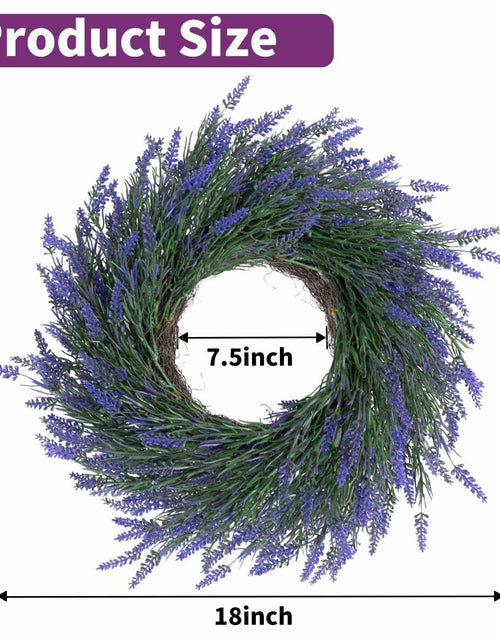 Load image into Gallery viewer, JUST FOR PARTY 18" Lavender Wreath Purple Artificial Spring Summer Decor
