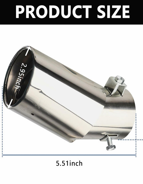 Load image into Gallery viewer, IHOTDER Stainless Steel Car Exhaust Tip 5.5'' Length Bolt-On Bright Silver
