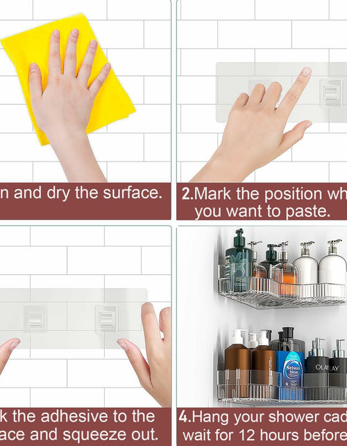 Load image into Gallery viewer, NDWLNYDM 2pc Acrylic Wall Mount Shower Shelves with Adhesive Tape Clear
