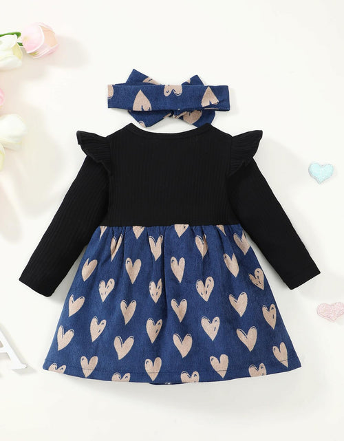 Load image into Gallery viewer, Baby Girl Halloween Dress Ribbed Ruffle Long Sleeve Brown Pumpkin Size 3-6M
