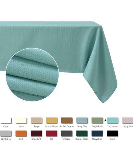 maxmill Jacquard Waterproof Spillproof Tablecloth 60x60 Turquoise
