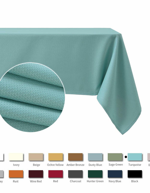 Load image into Gallery viewer, maxmill Jacquard Waterproof Spillproof Tablecloth 60x60 Turquoise
