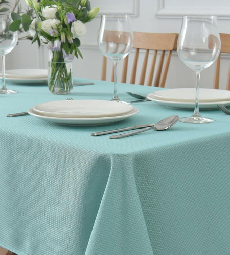 maxmill Jacquard Waterproof Spillproof Tablecloth 60x60 Turquoise