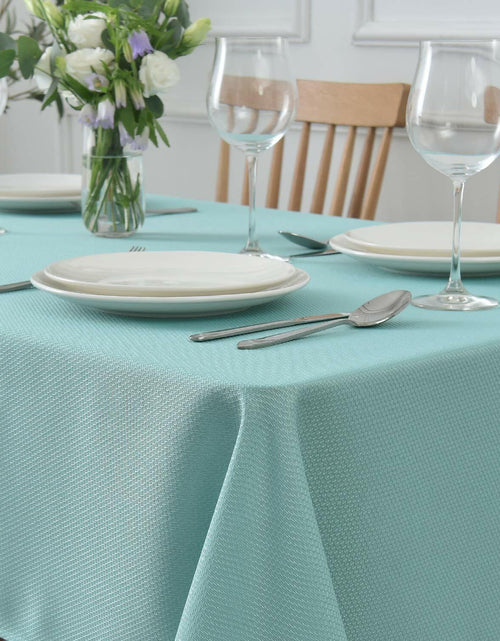 Load image into Gallery viewer, maxmill Jacquard Waterproof Spillproof Tablecloth 60x60 Turquoise
