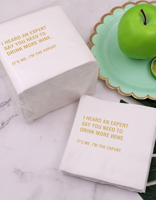 Load image into Gallery viewer, VOWFOO Came For The Wine Stayed For Gossip Funny Cocktail Napkins 100pcs 4.5x4.5
