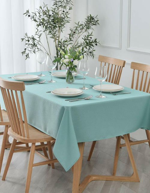 Load image into Gallery viewer, maxmill Jacquard Waterproof Spillproof Tablecloth 60x60 Turquoise
