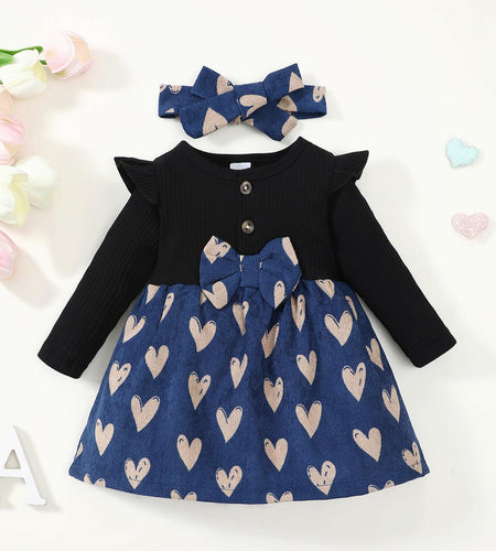 Baby Girl Halloween Dress Ribbed Ruffle Long Sleeve Brown Pumpkin Size 3-6M