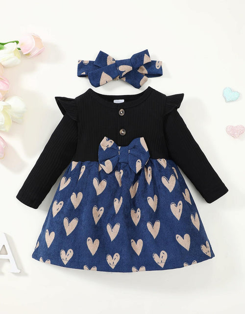 Load image into Gallery viewer, Baby Girl Halloween Dress Ribbed Ruffle Long Sleeve Brown Pumpkin Size 3-6M
