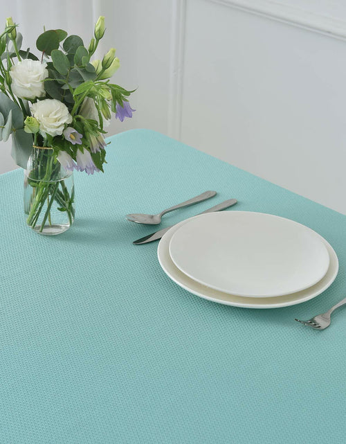 Load image into Gallery viewer, maxmill Jacquard Waterproof Spillproof Tablecloth 60x60 Turquoise

