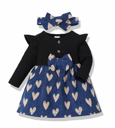 Baby Girl Halloween Dress Ribbed Ruffle Long Sleeve Brown Pumpkin Size 3-6M