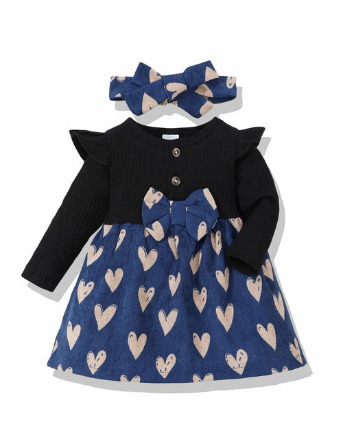 Load image into Gallery viewer, Baby Girl Halloween Dress Ribbed Ruffle Long Sleeve Brown Pumpkin Size 3-6M
