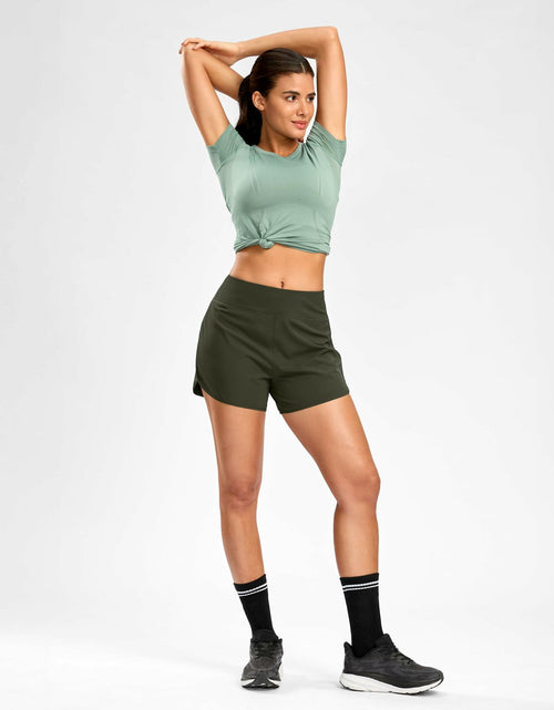 Load image into Gallery viewer, G Gradual Women's Running Shorts Mesh Liner Phone Pockets Olive Size XXS
