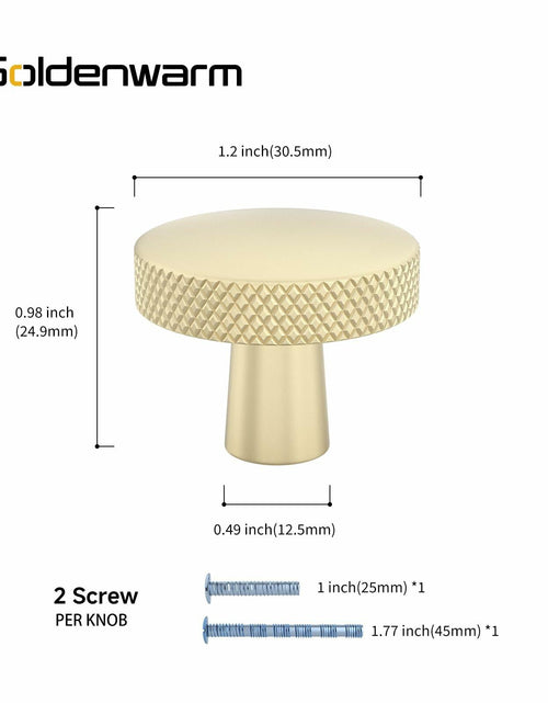 Load image into Gallery viewer, goldenwarm 5 Pack Gold Aluminium Alloy Cabinet Knobs for Drawers
