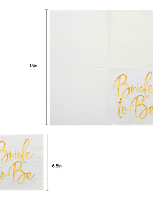 Load image into Gallery viewer, Apriciti Wedding Napkins White Gold Foil Miss to Mrs 50 Pack Disposable
