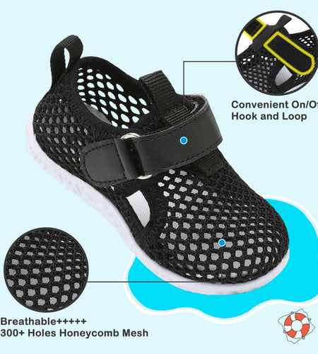 Besroad Kids Water Shoes Aqua Socks Non-Slip Mesh Navy Size 10-10.5 Toddler