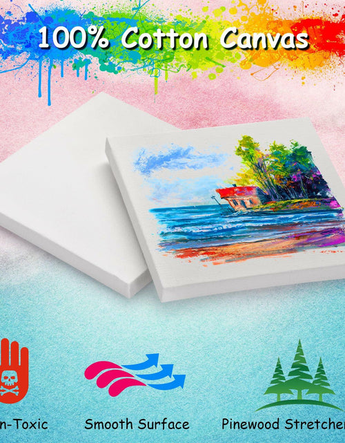 Load image into Gallery viewer, 12PCS Mini Canvas and Easel Set 3x3in Cotton Small Square Canvases Art
