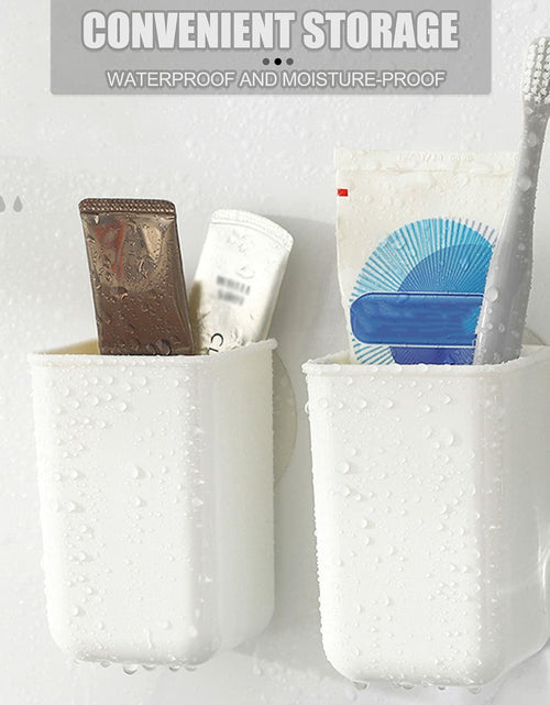 Load image into Gallery viewer, ORIJOYNA 2 Pack Wall Mounted Self-Adhesive Toothbrush Holder White
