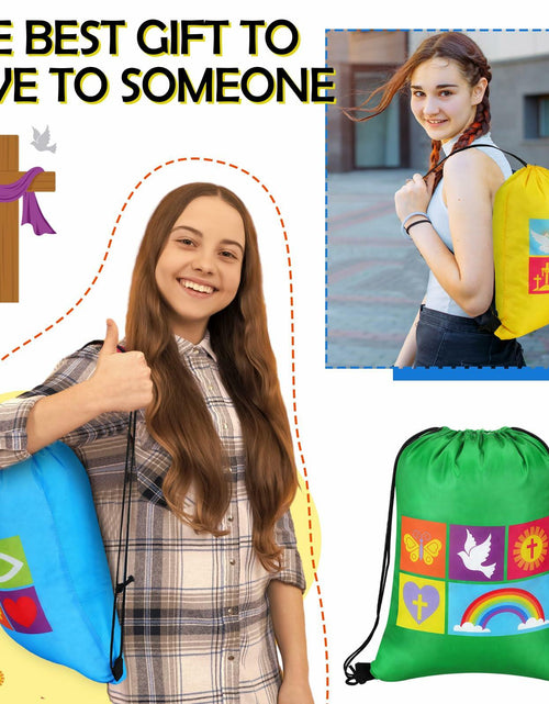 Load image into Gallery viewer, Kacctyen Christian Drawstring Bags 18 Pcs Polyester Multi-color Bulk Gift
