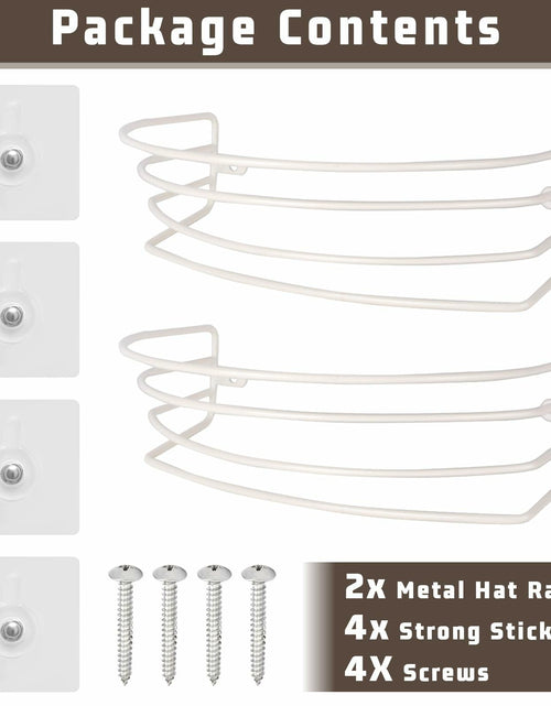 Load image into Gallery viewer, Fikoksol Metal Hat Racks for Baseball Caps Wall Mount Organizer 2Pcs Black
