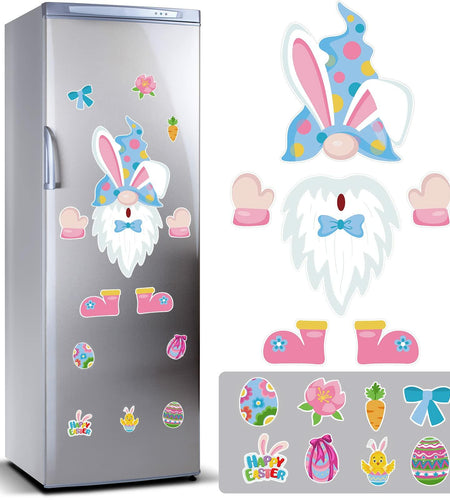 Weewooday 14pcs Easter Gnomes Refrigerator Magnets Multicolor Holiday Set