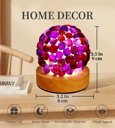 [Like New] Nizrsky Crystal Night Light Home Decor Lamp Purple Agate 0.86lb