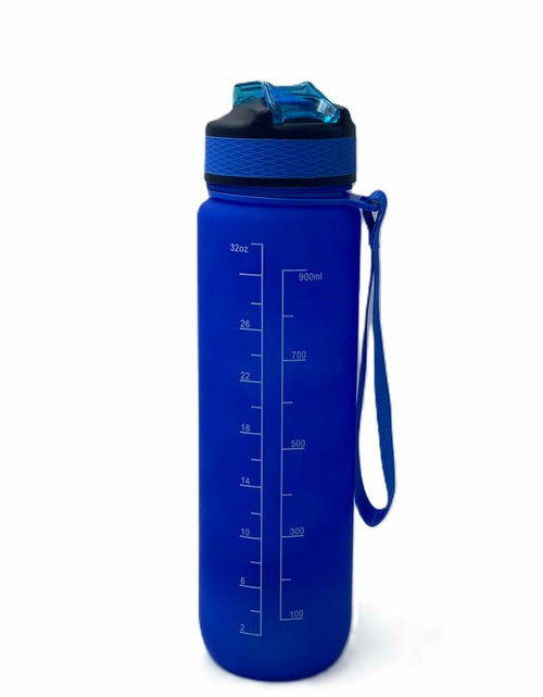 Load image into Gallery viewer, [Like New] Healthaccessories Motivational Reusable Tritan Water Bottle 32oz Blue BPA Free
