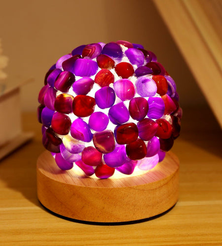 [Like New] Nizrsky Crystal Night Light Home Decor Lamp Purple Agate 0.86lb