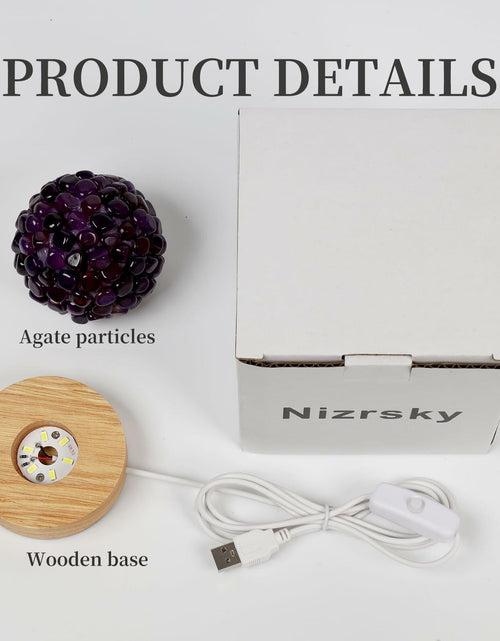 Load image into Gallery viewer, [Like New] Nizrsky Crystal Night Light Home Decor Lamp Purple Agate 0.86lb
