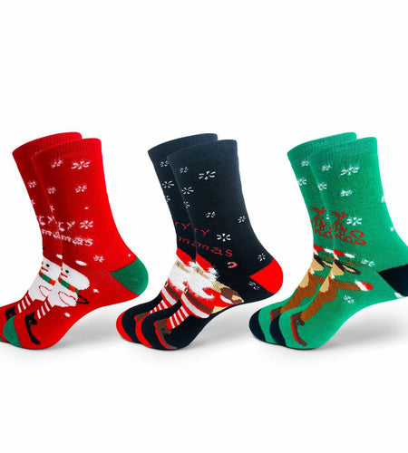 KKVXVEUQZ Men's Premium Cotton Christmas Socks 3 Pack
