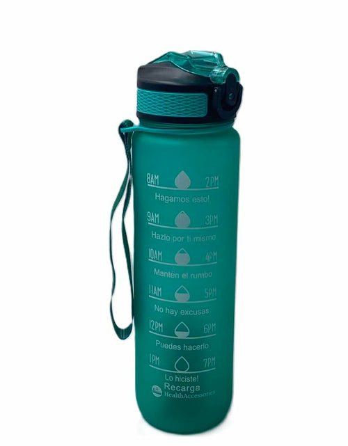 Load image into Gallery viewer, [Like New] Healthaccessories Motivational Reusable Tritan Water Bottle 32oz Blue BPA Free

