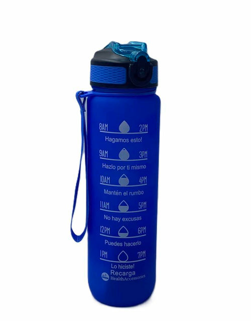Load image into Gallery viewer, [Like New] Healthaccessories Motivational Reusable Tritan Water Bottle 32oz Blue BPA Free
