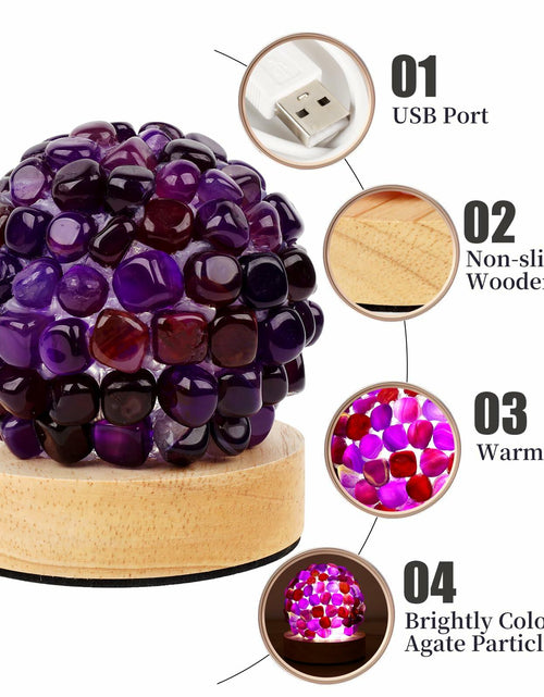 Load image into Gallery viewer, [Like New] Nizrsky Crystal Night Light Home Decor Lamp Purple Agate 0.86lb
