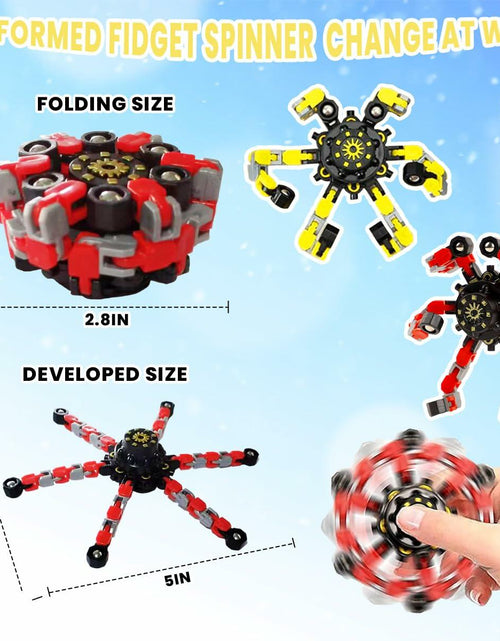 Load image into Gallery viewer, Deformation Fingertip Decompression Mechanical Gyroscope DIY Chain Red+Yellow
